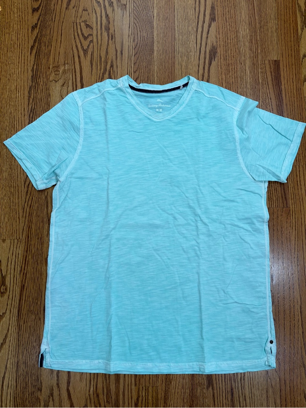 Tommy Bahama Aqua Blue V-neck T-Shirt (M)